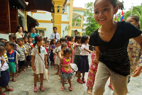 Children taking part in an AFSAI international project